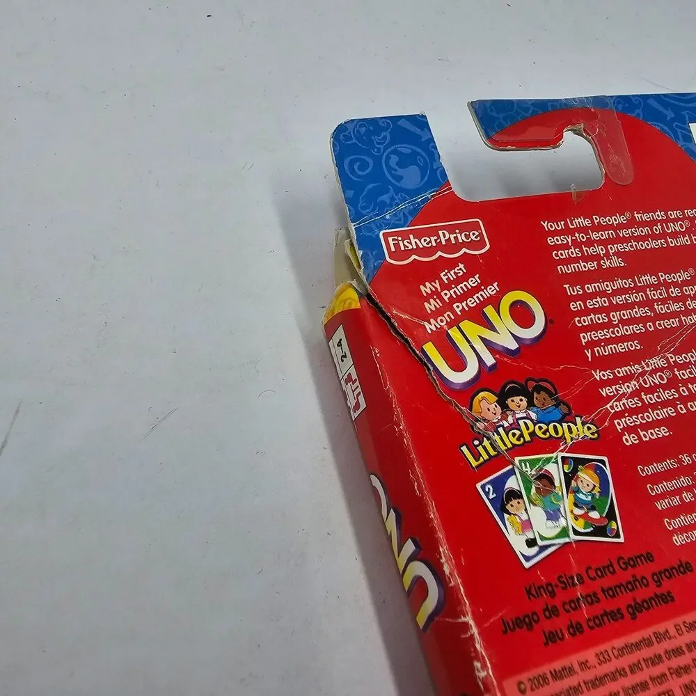 Vintage Fisher Price Little People My First UNO Card Game Complete Toddler 2006